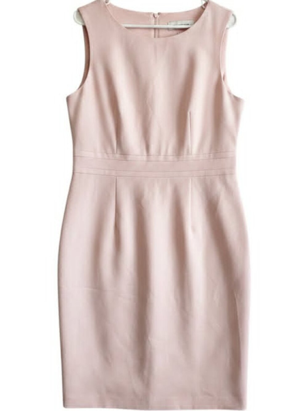 Kasper Women Pale Pink Sleeveless Career Sheath Midi Dress Size 10